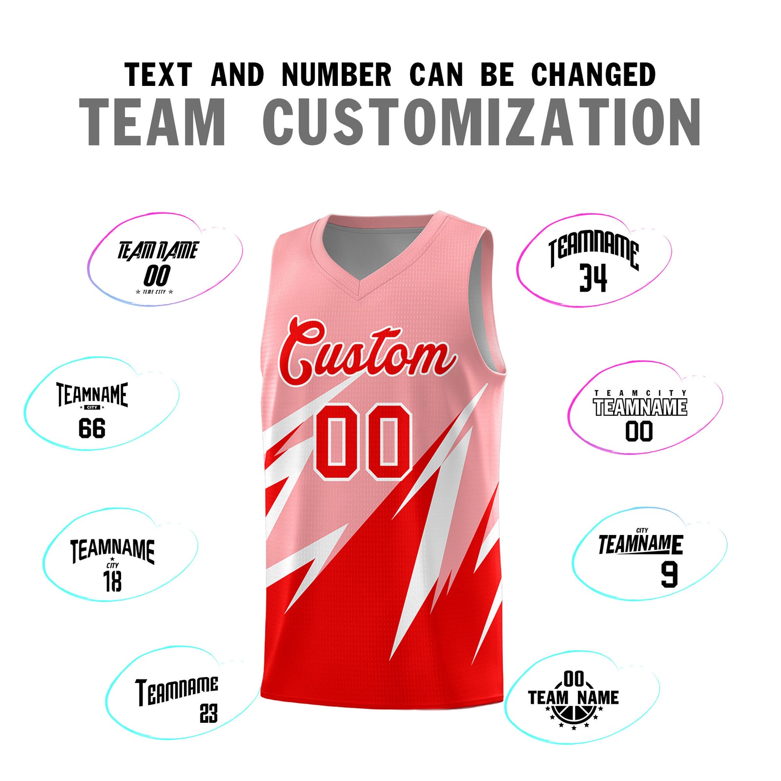 Custom Light Pink Abstract Mountain Pattern Sports Uniform Basketball Jersey
