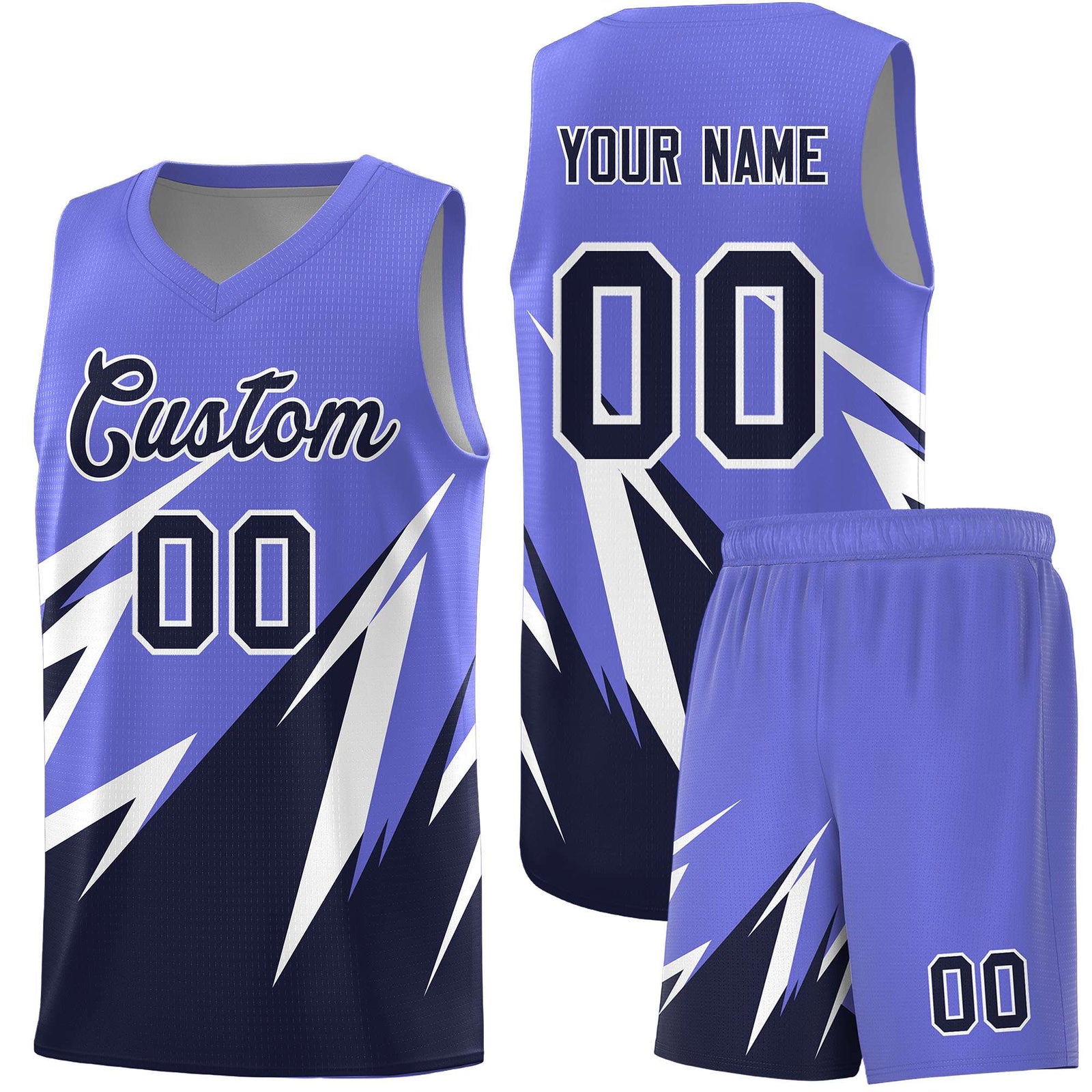 Custom Munsell Blue Abstract Mountain Pattern Sports Uniform Basketball Jersey
