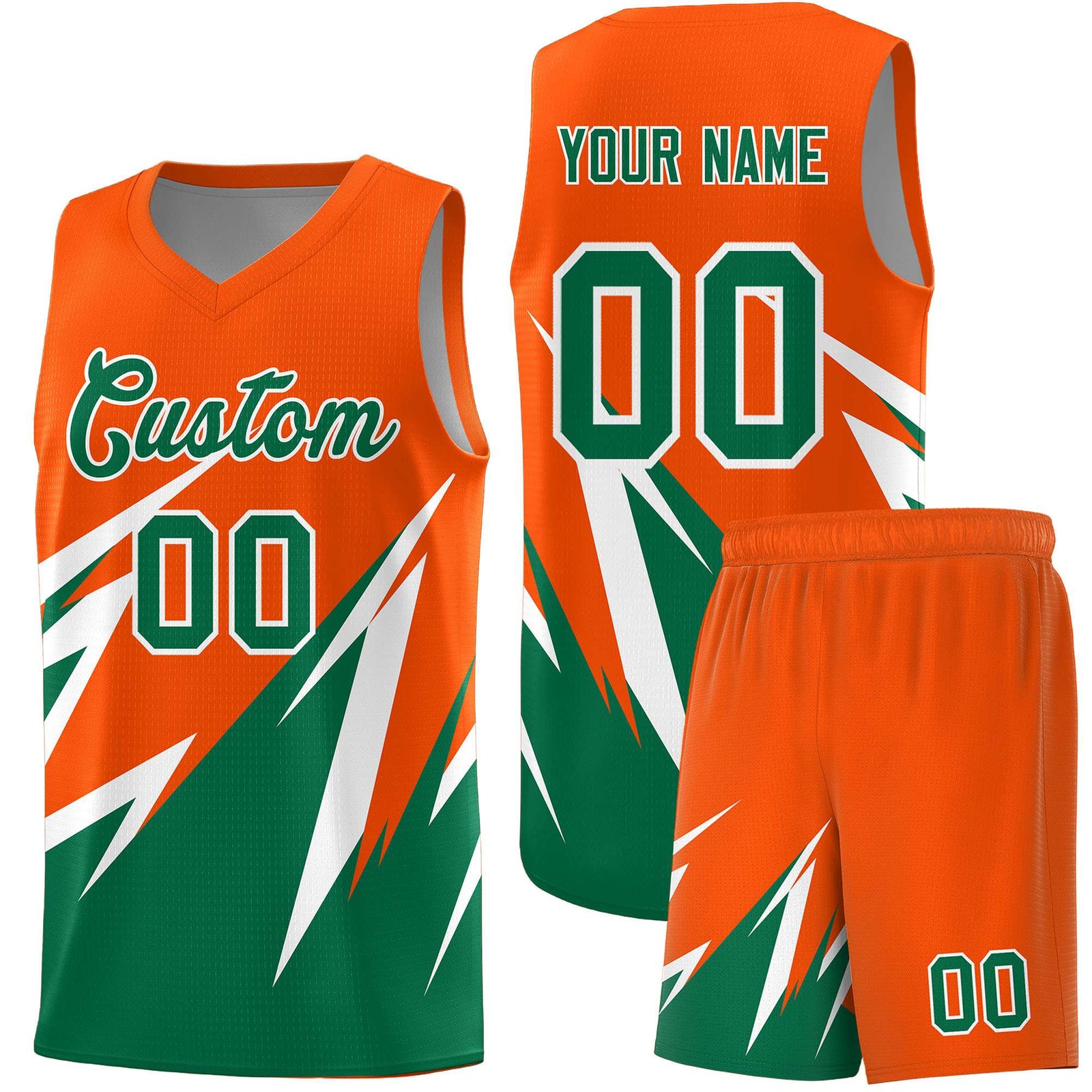 Custom Orange Abstract Mountain Pattern Sports Uniform Basketball Jersey