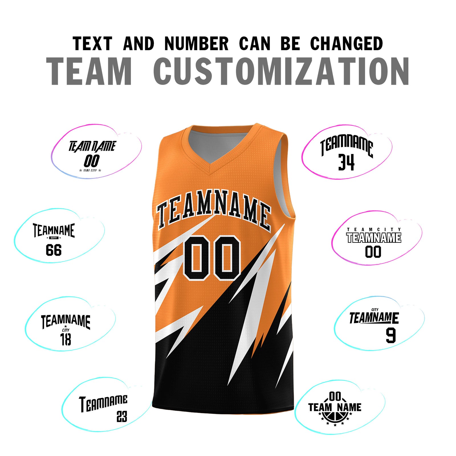 Custom Gold Orange Abstract Mountain Pattern Sports Uniform Basketball Jersey