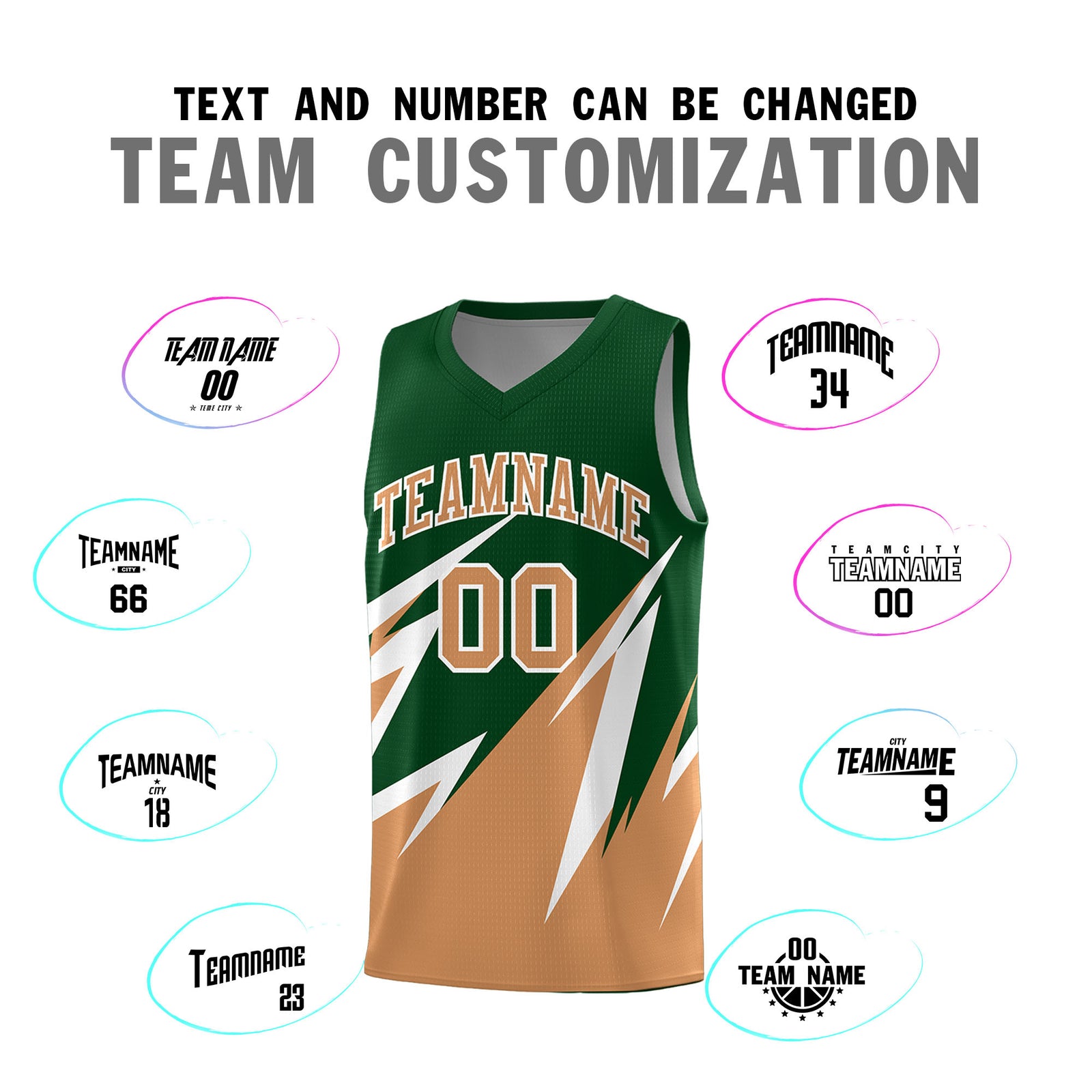 Custom Green Abstract Mountain Pattern Sports Uniform Basketball Jersey