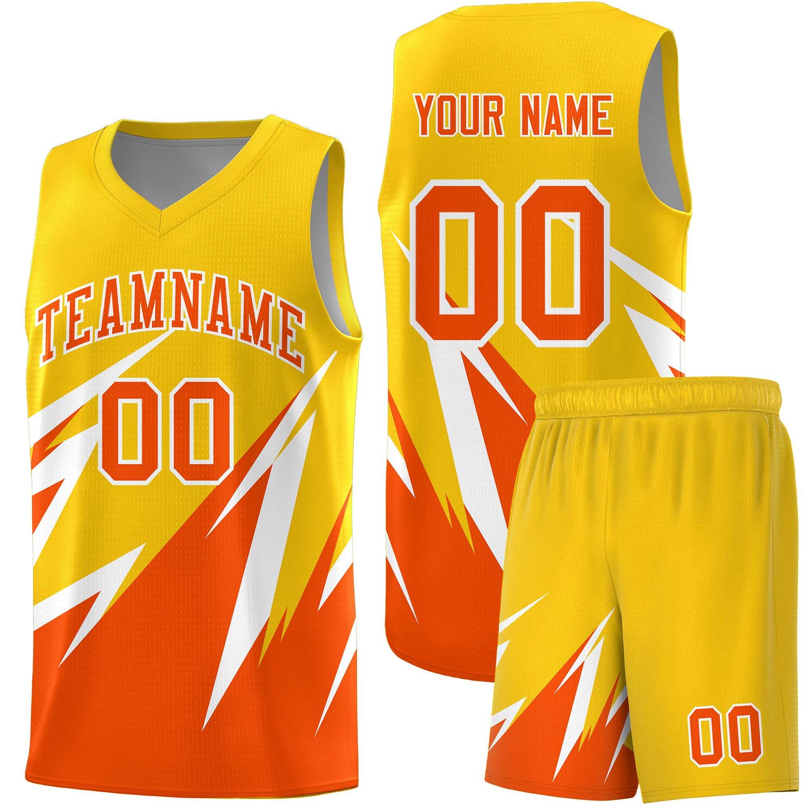 Custom Gold Abstract Mountain Pattern Sports Uniform Basketball Jersey