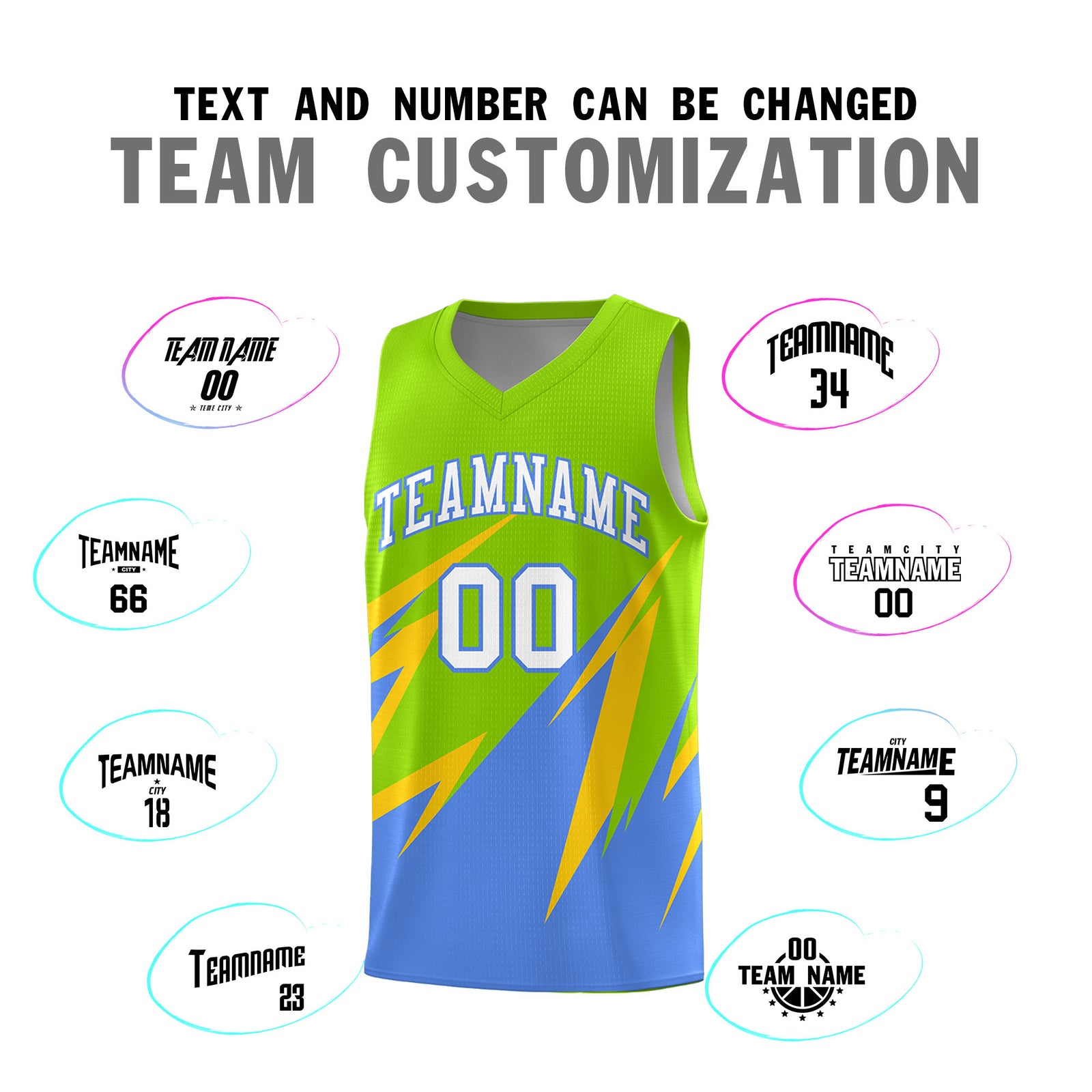 Custom Neon Green Abstract Mountain Pattern Sports Uniform Basketball Jersey