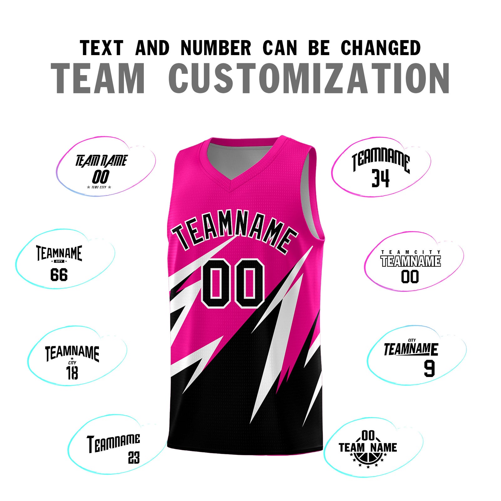 Custom Pink Abstract Mountain Pattern Sports Uniform Basketball Jersey