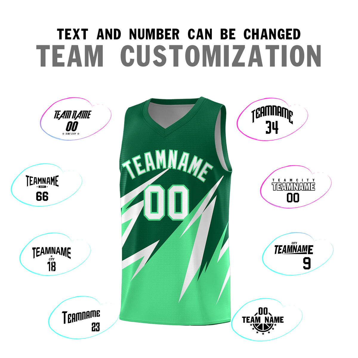 Custom Kelly Green Abstract Mountain Pattern Sports Uniform Basketball Jersey