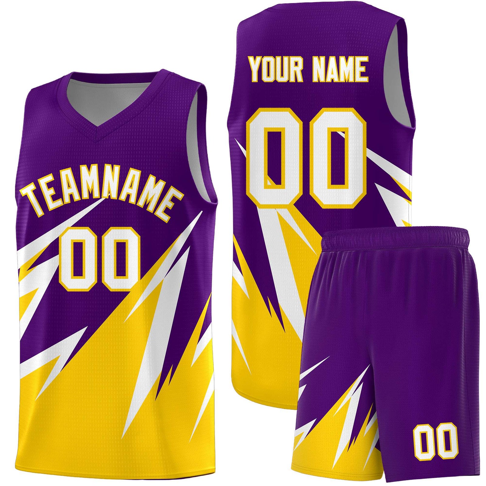 Custom Purple Abstract Mountain Pattern Sports Uniform Basketball Jersey