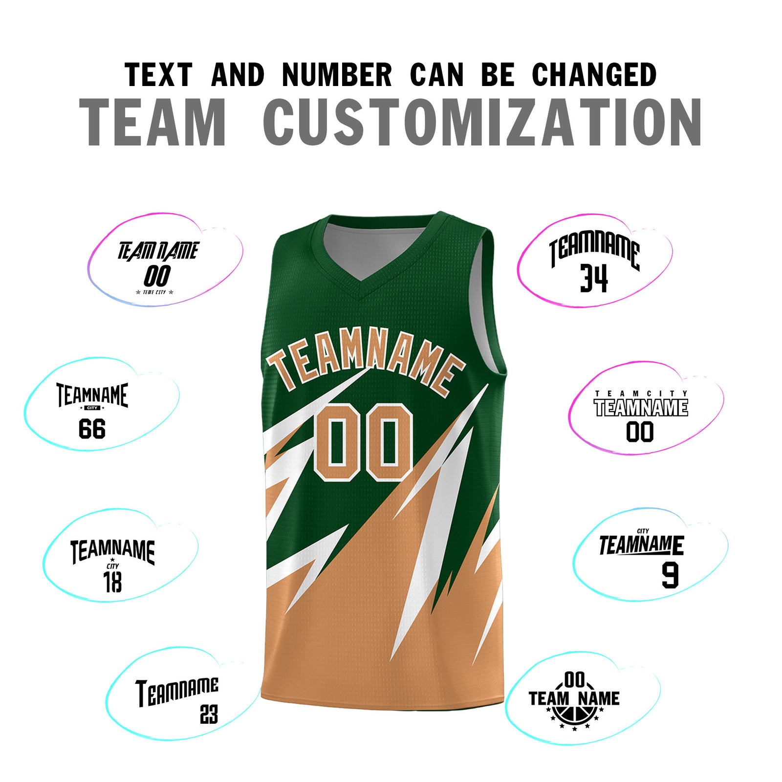 Custom Green Abstract Mountain Pattern Sports Uniform Basketball Jersey