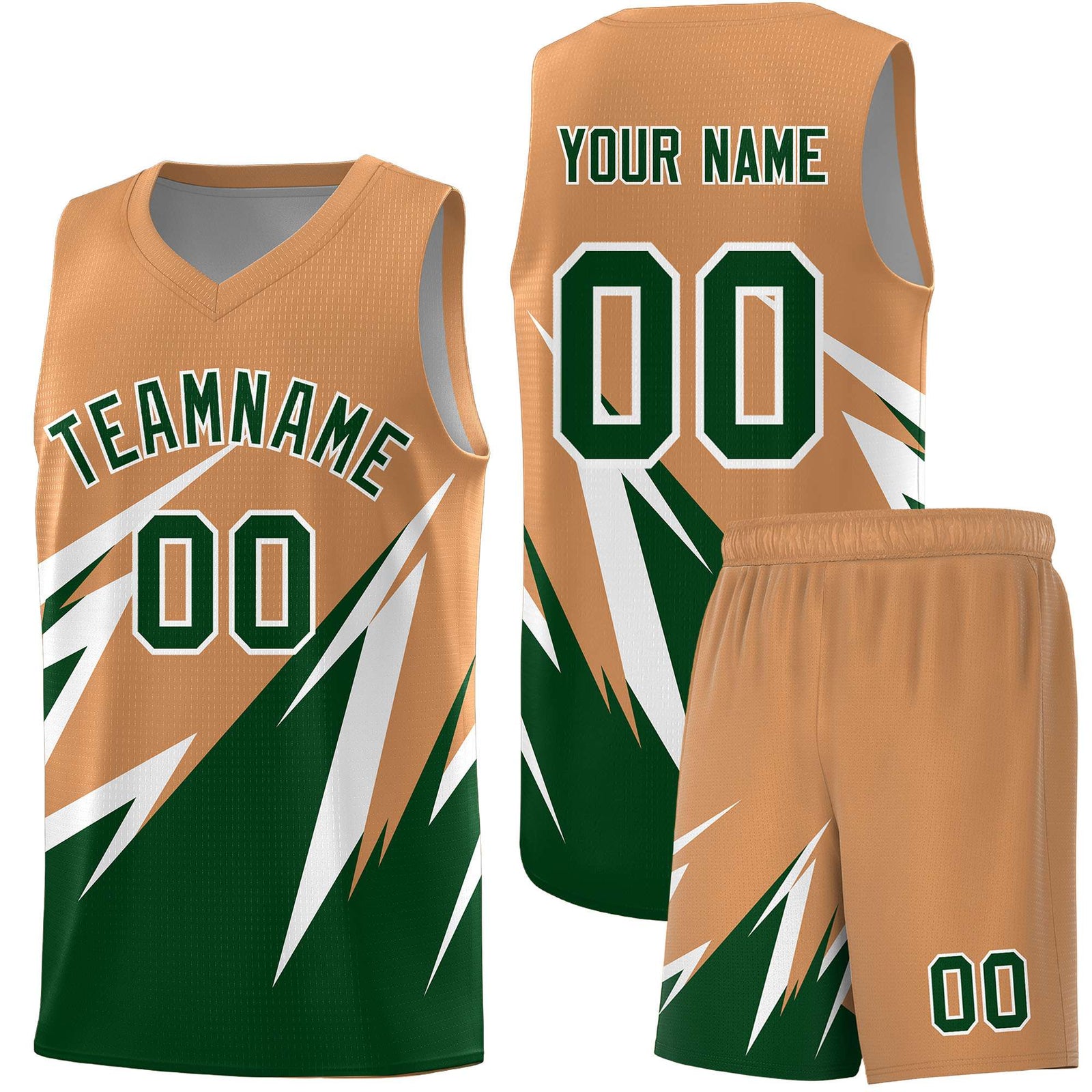 Custom Buckskin Brown Abstract Mountain Pattern Sports Uniform Basketball Jersey