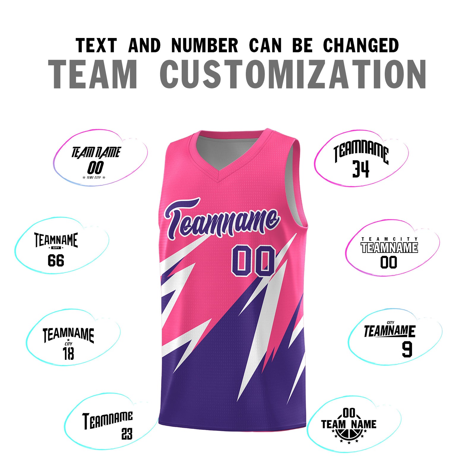 Custom Pink Abstract Mountain Pattern Sports Uniform Basketball Jersey