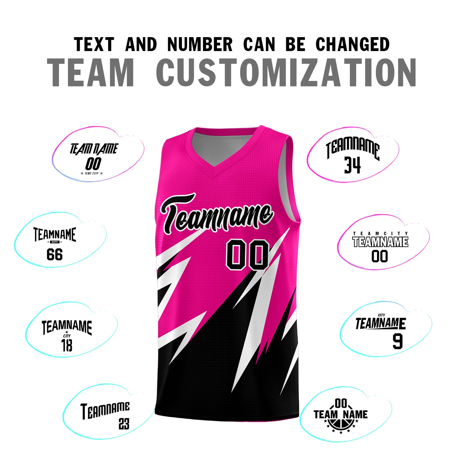 Custom Pink Abstract Mountain Pattern Sports Uniform Basketball Jersey