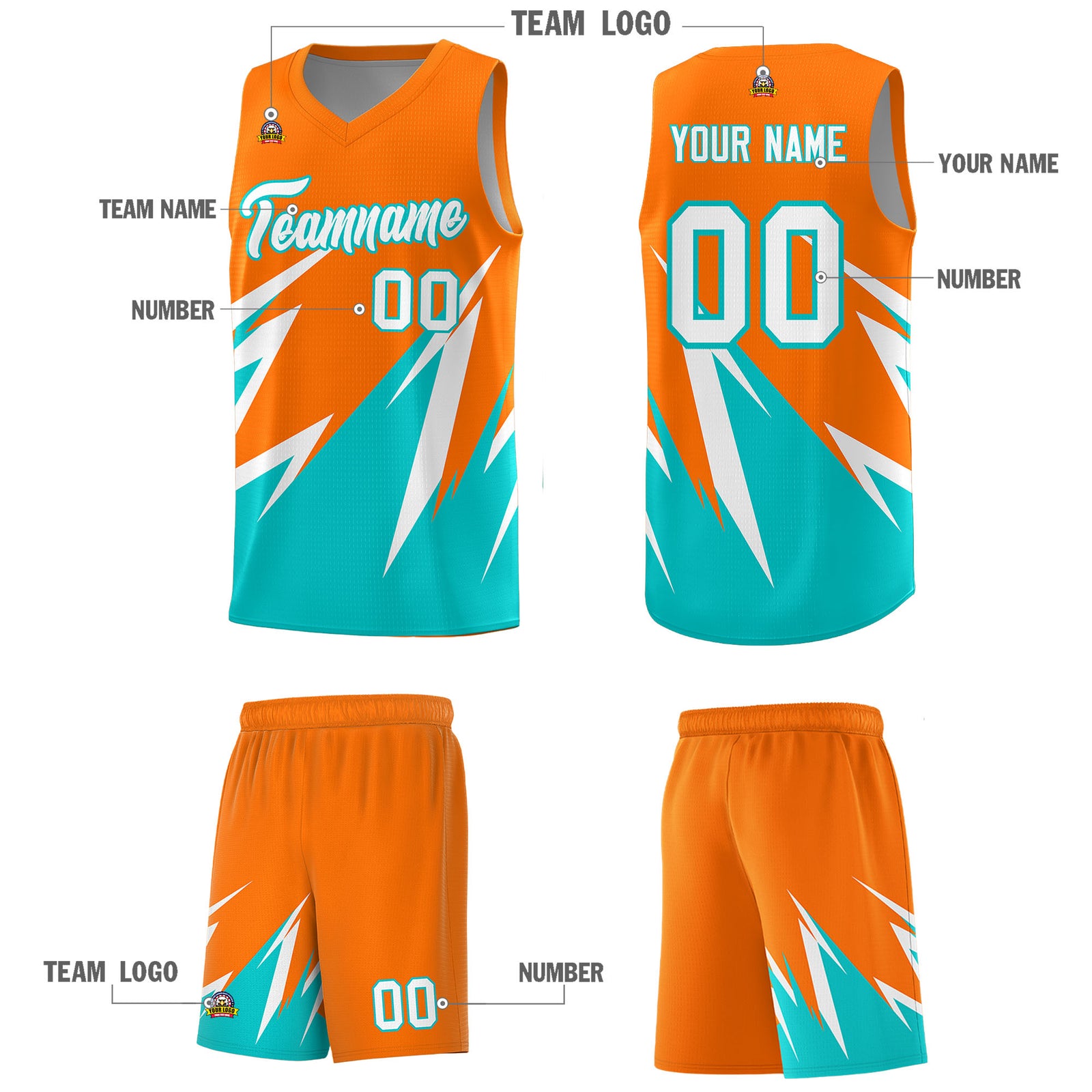 Custom Orange Abstract Mountain Pattern Sports Uniform Basketball Jersey