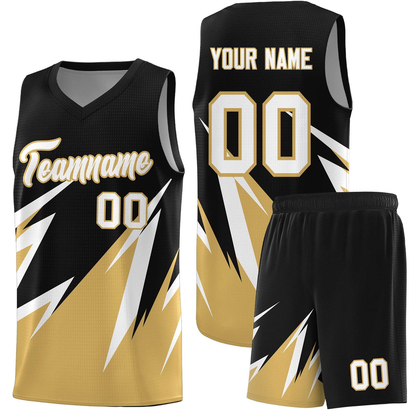Custom Black Abstract Mountain Pattern Sports Uniform Basketball Jersey