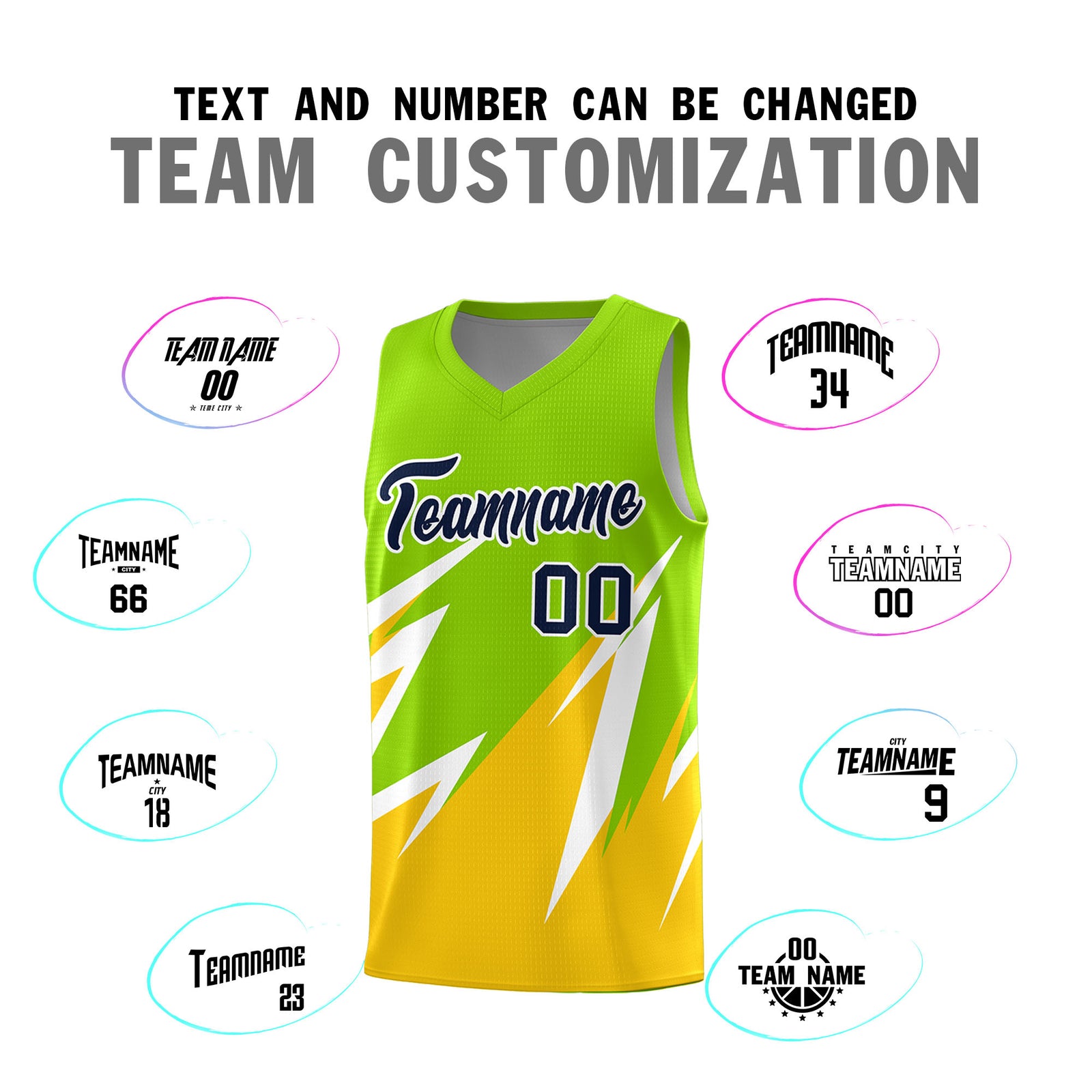 Custom Neon Green Abstract Mountain Pattern Sports Uniform Basketball Jersey