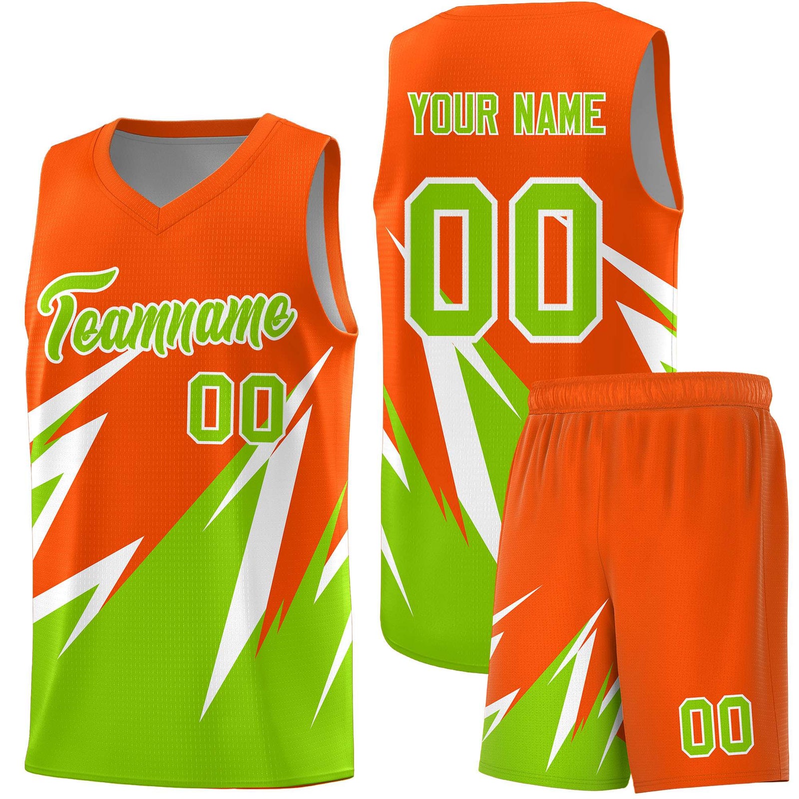 Custom Orange Abstract Mountain Pattern Sports Uniform Basketball Jersey