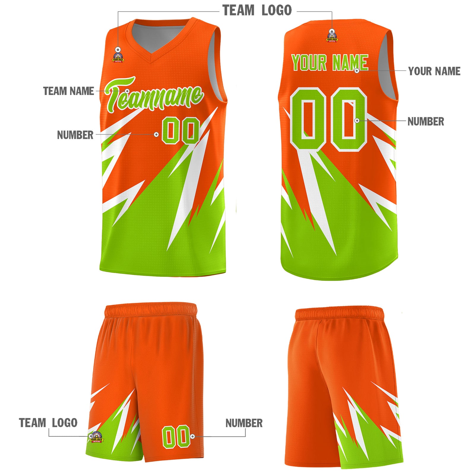 Custom Orange Abstract Mountain Pattern Sports Uniform Basketball Jersey