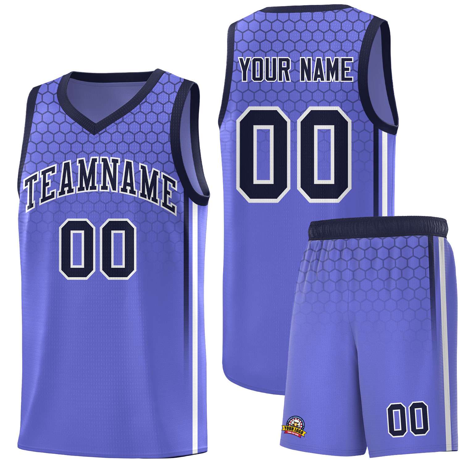 Custom Purple Personalized Honeycomb Pattern Sports Uniform Basketball Jersey