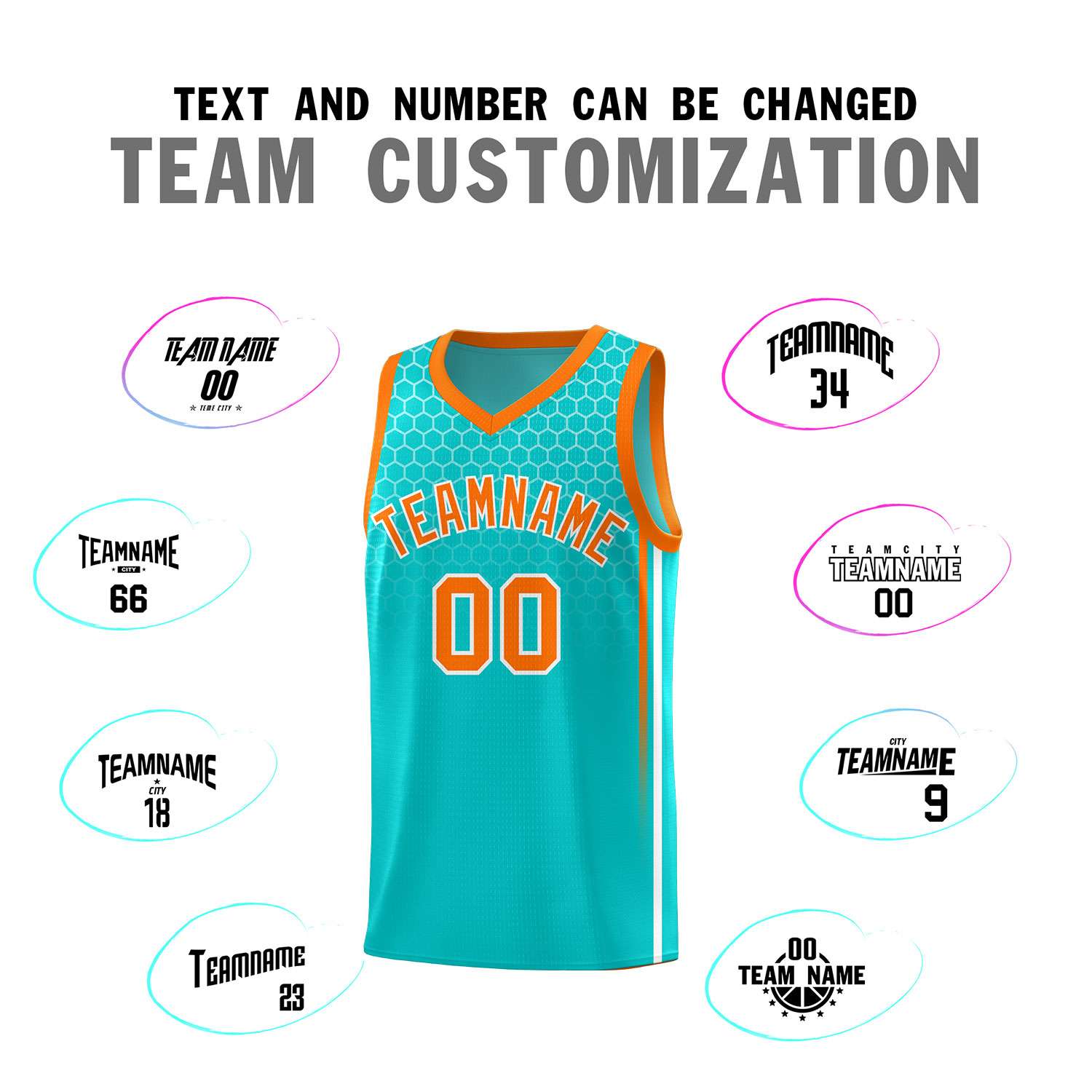 Custom Sky Blue Personalized Honeycomb Pattern Sports Uniform Basketball Jersey