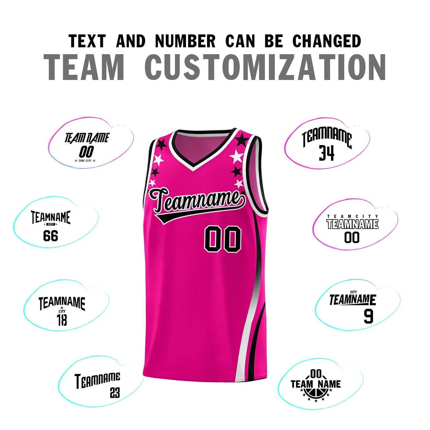 Custom Red Shoulders Star Pattern Side Color Block Sports Uniform Basketball Kits