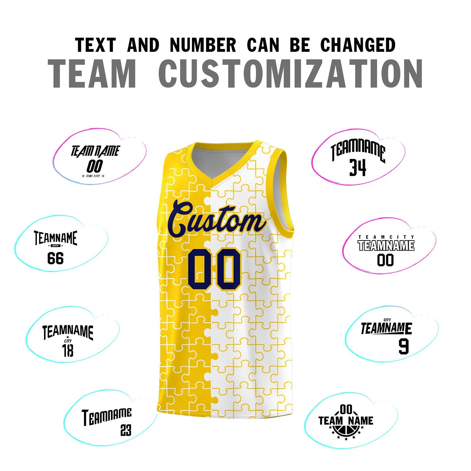 Custom Gold White Basketball Jersey