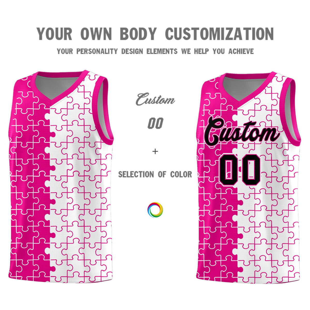 Custom Pink White Basketball Jersey