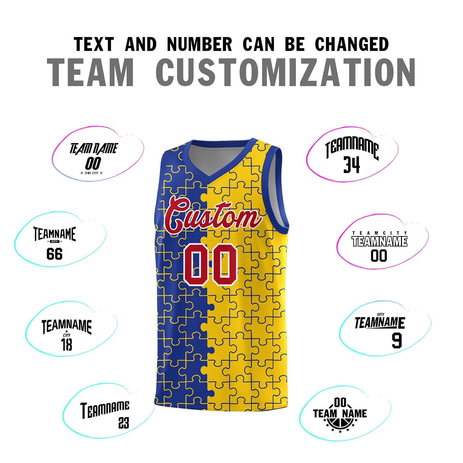 Custom Royal Blue Gold Basketball Jersey