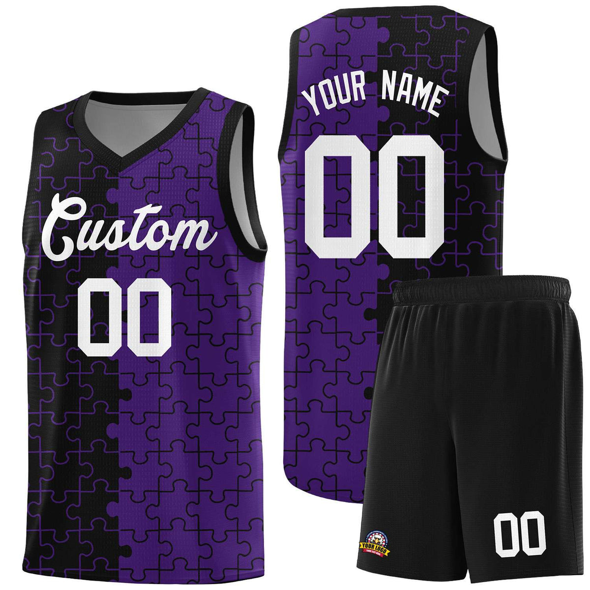Custom Black Purple Basketball Jersey
