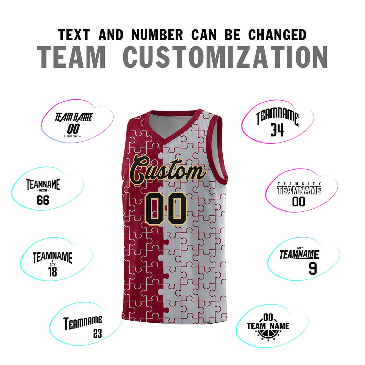 Custom Crimson Gray Basketball Jersey