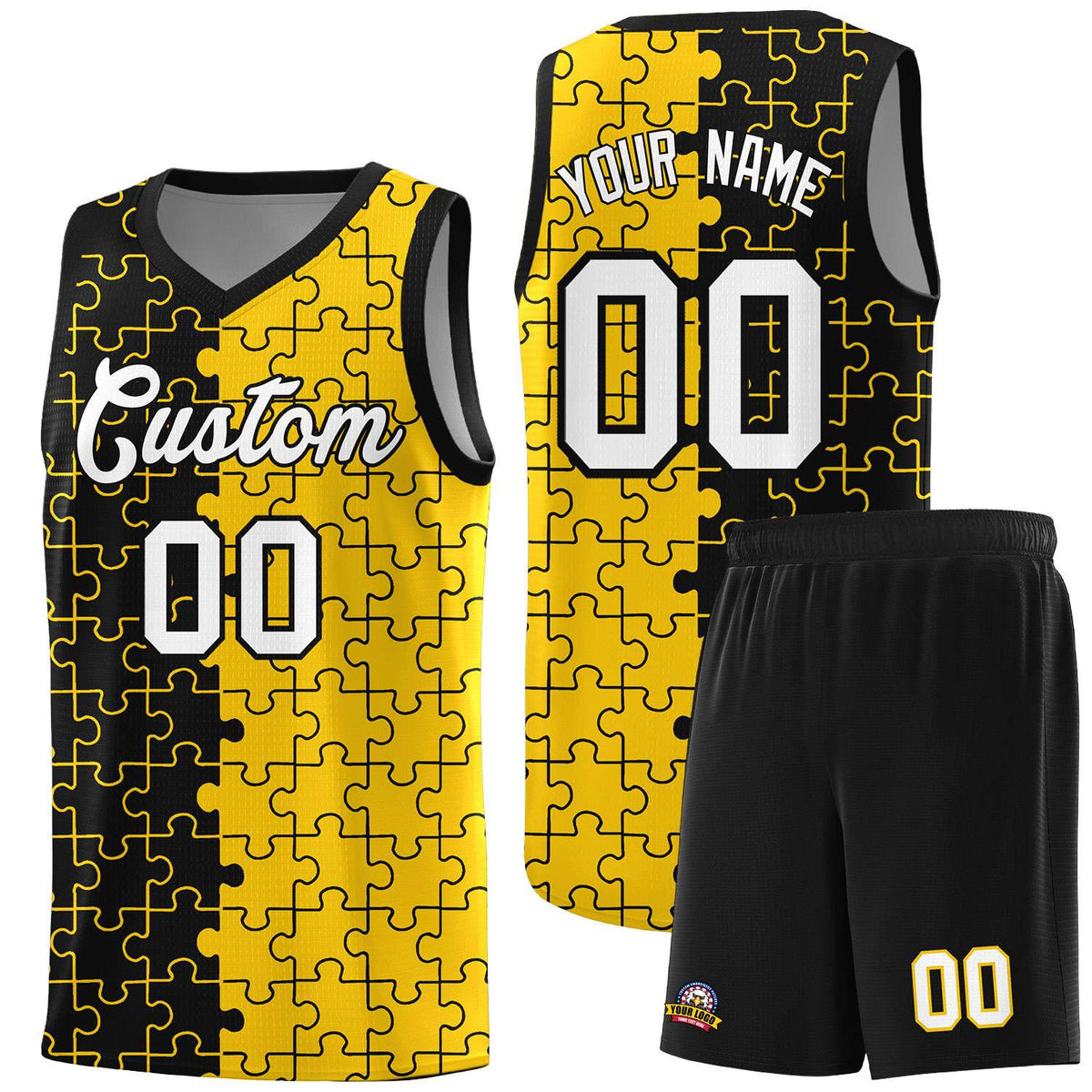 Custom Black Gold Basketball Jersey