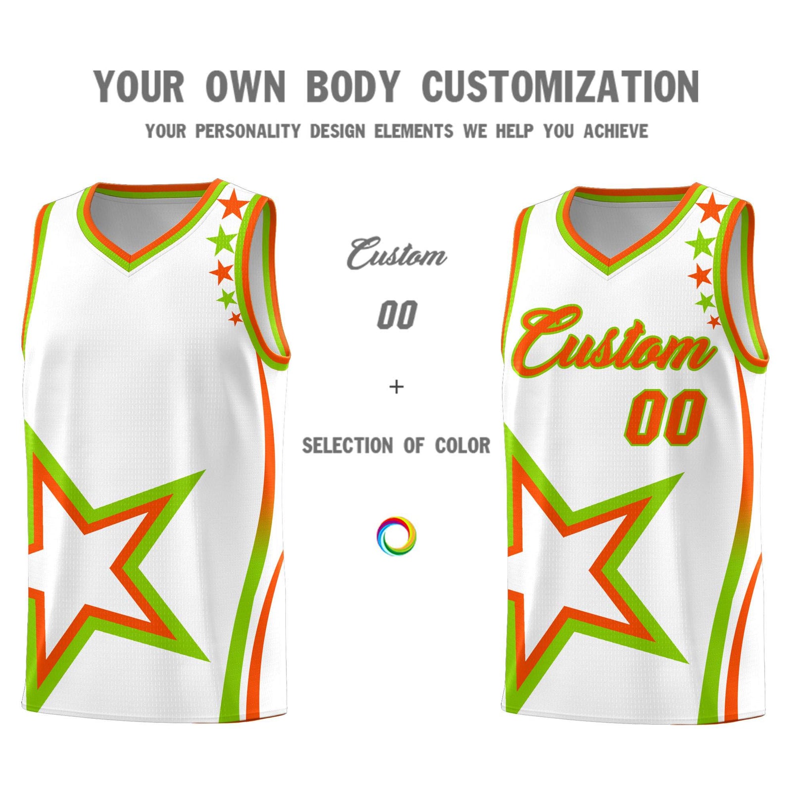Custom White Shoulder Stars Graffiti Pattern Sets Basketball Jersey
