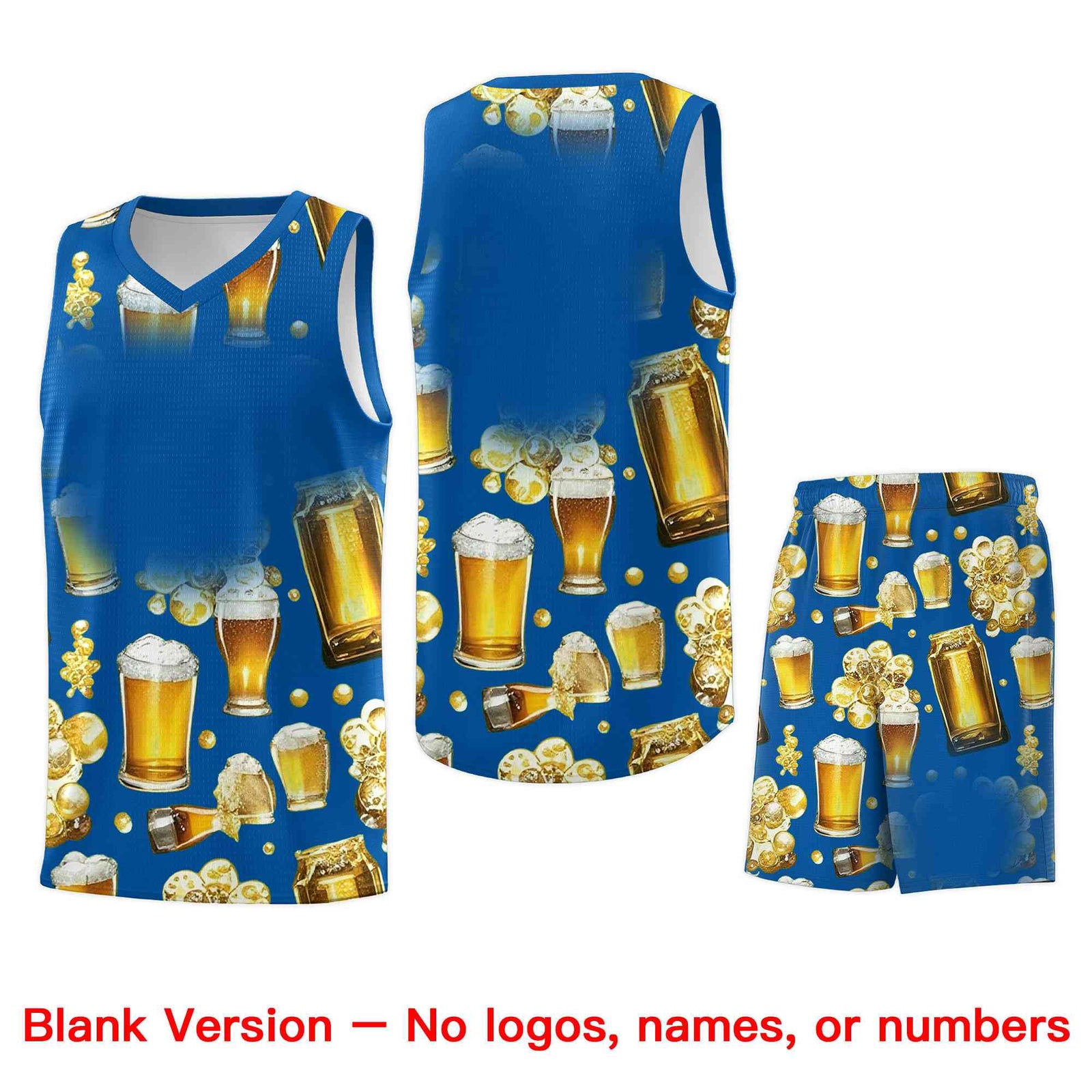 Custom Royal National Beer Day Personalized Beer Bubble Basketball Jersey | Perfect for parties | Dye-sublimation printing | KXKSHOP