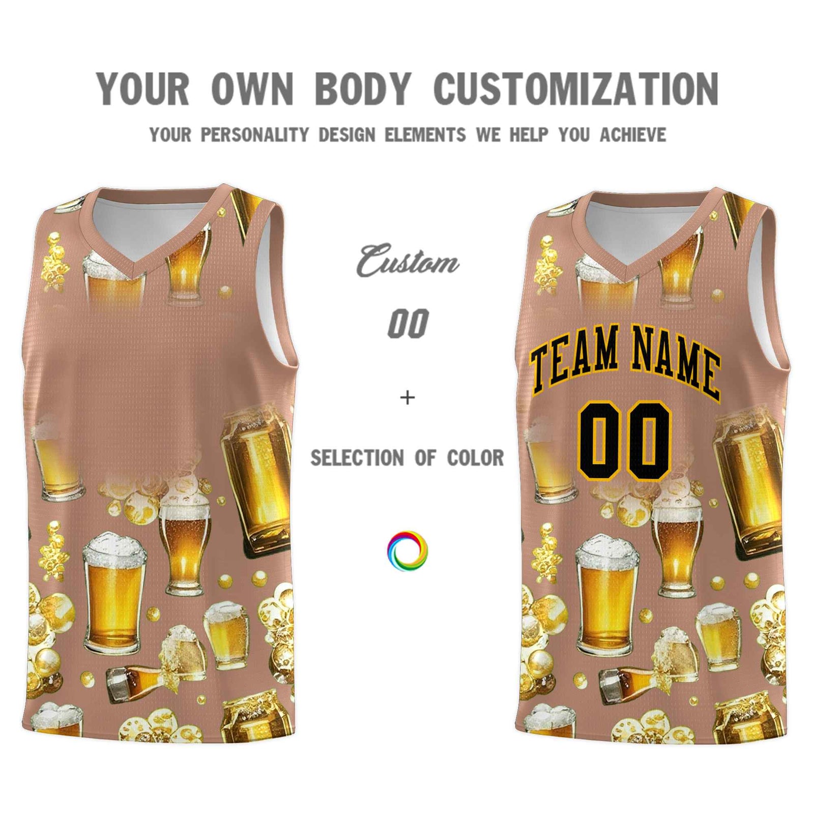Custom Coffee National Beer Day Personalized Beer Bubble Basketball Jersey | Perfect for parties | Dye-sublimation printing | KXKSHOP