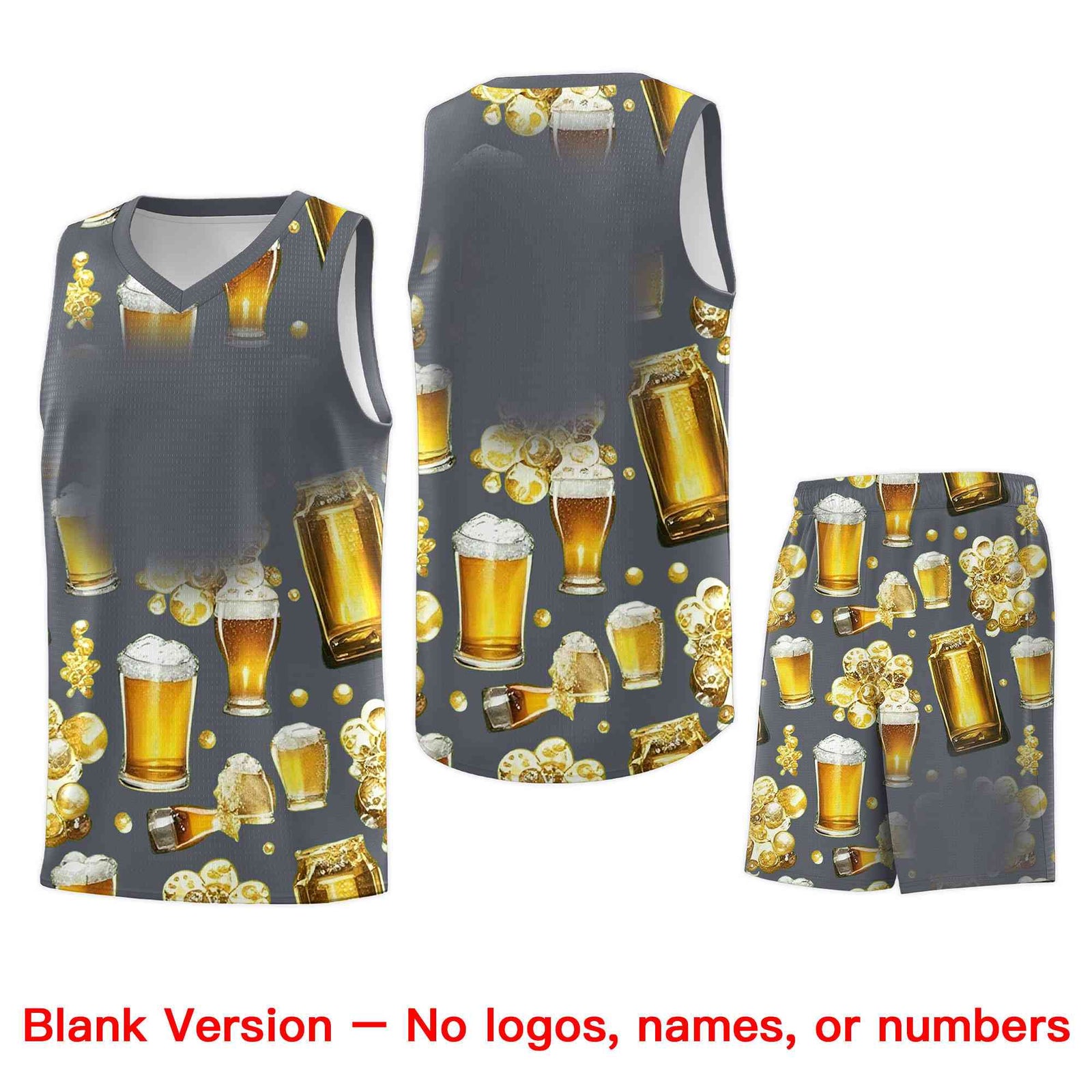 Custom Gray National Beer Day Personalized Beer Bubble Basketball Jersey | Perfect for parties | Dye-sublimation printing | KXKSHOP