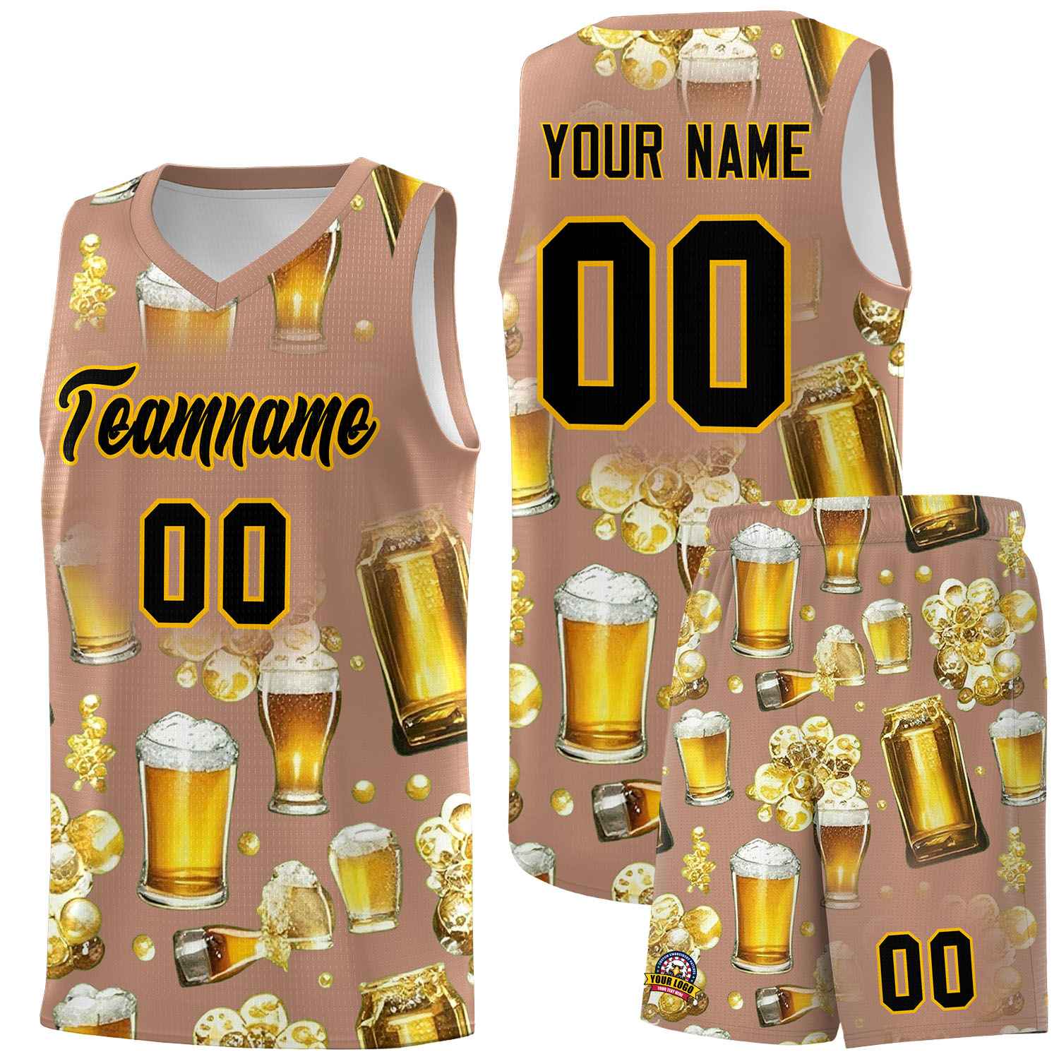 Custom Coffee National Beer Day Personalized Beer Bubble Basketball Jersey | Perfect for parties | Dye-sublimation printing | KXKSHOP