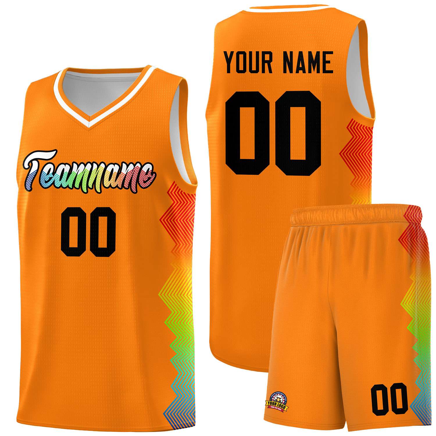 Custom Texas Orange Denver Nuggets Rainbow Side Sports Uniform Basketball Jersey
