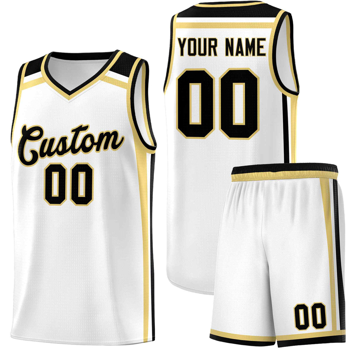 Custom White Khaki Black Trendy Color Charge Series Sports Uniform Basketball Jersey| KXKSHOP