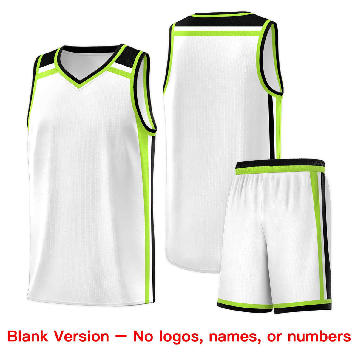 Custom White Black Neon Green Trendy Color Charge Series Sports Uniform Basketball Jersey| KXKSHOP