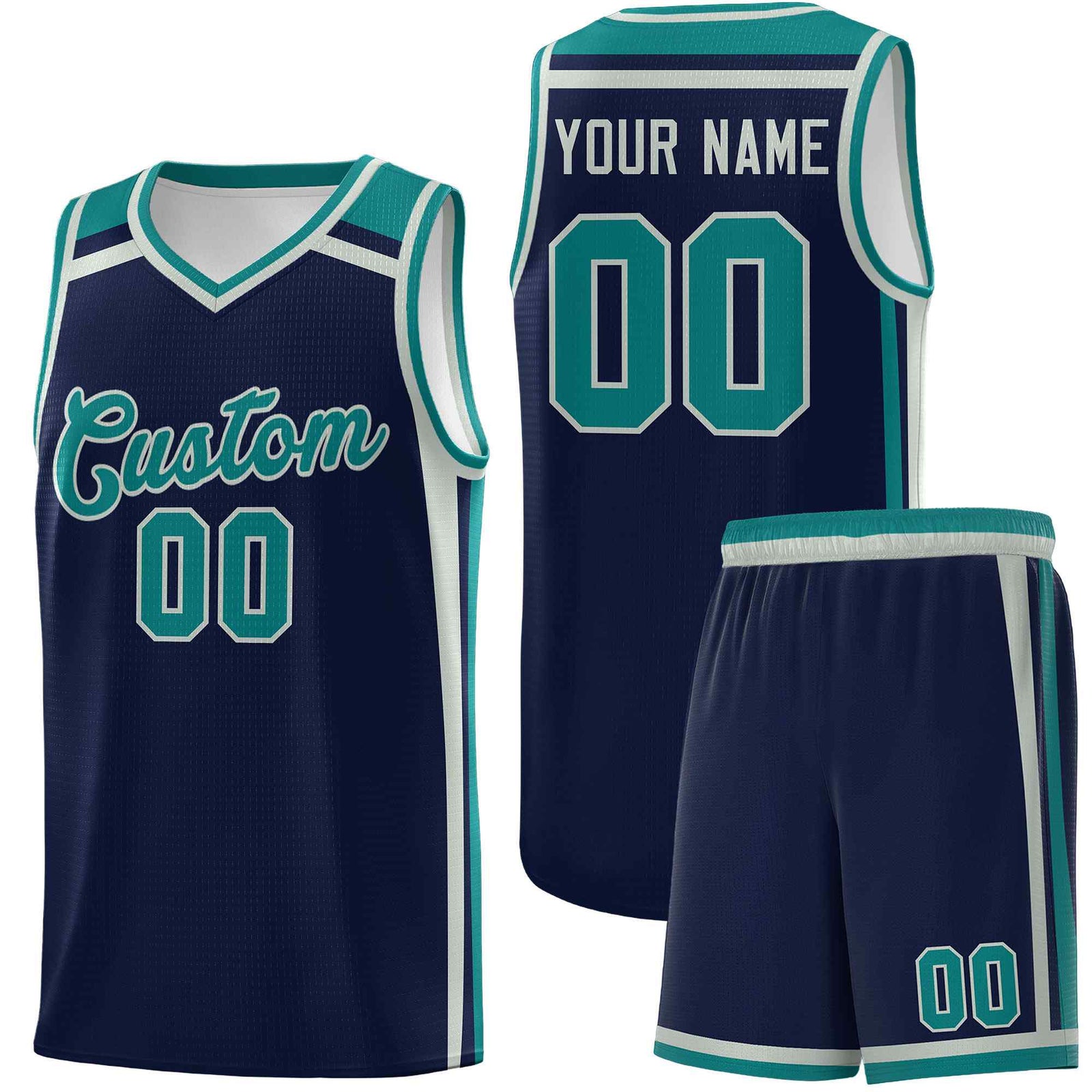 Custom Navy Gray Teal Trendy Color Charge Series Sports Uniform Basketball Jersey| KXKSHOP