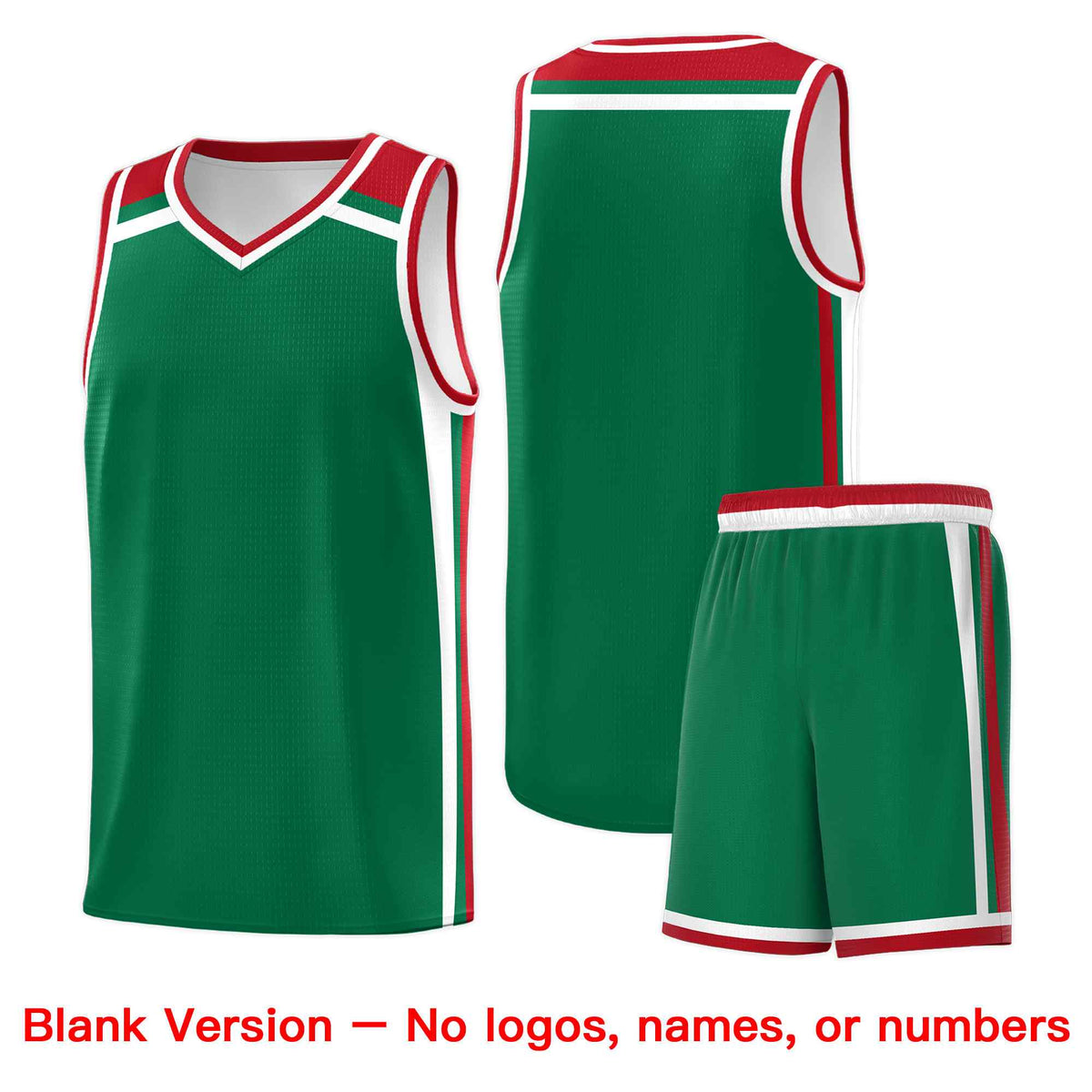 Custom Kelly Green Red White Trendy Color Charge Series Sports Uniform Basketball Jersey| KXKSHOP