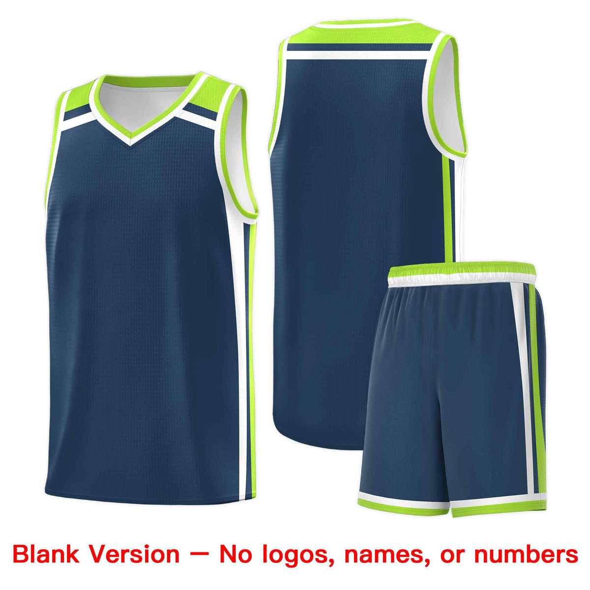 Custom Midnight Blue Neon Green White Trendy Color Charge Series Sports Uniform Basketball Jersey| KXKSHOP