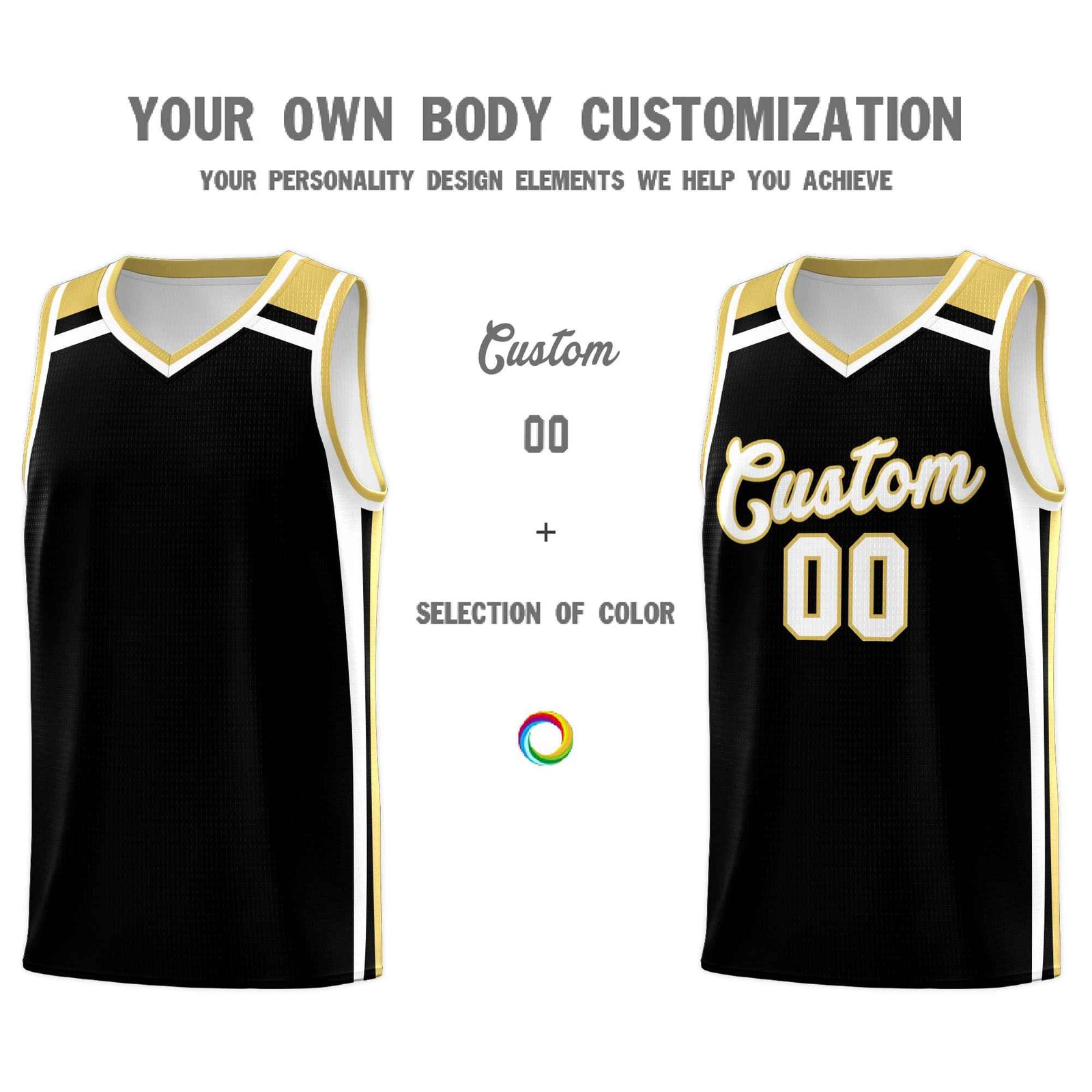 Custom Black Khaki White Trendy Color Charge Series Sports Uniform Basketball Jersey| KXKSHOP