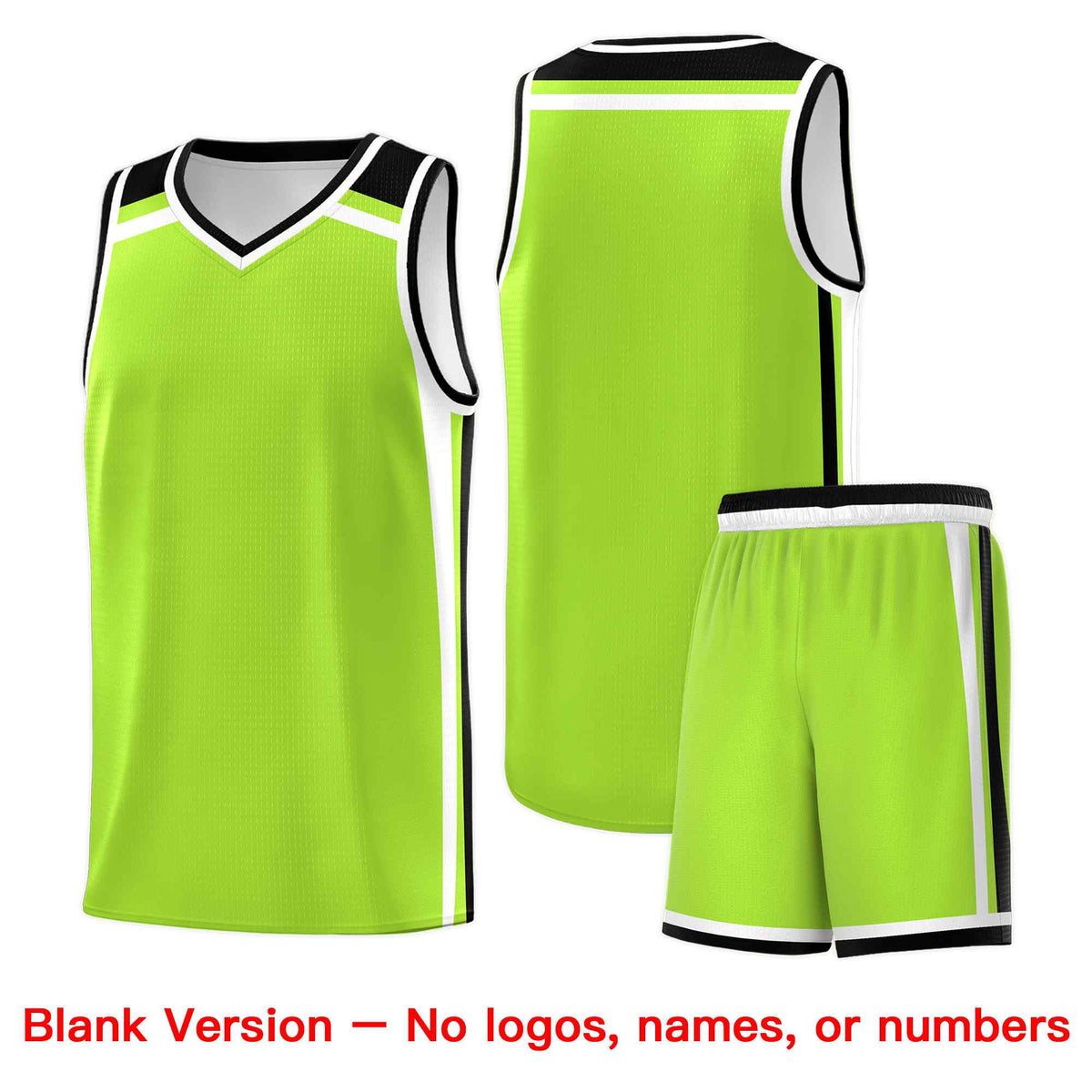 Custom Neon Green White Black Trendy Color Charge Series Sports Uniform Basketball Jersey