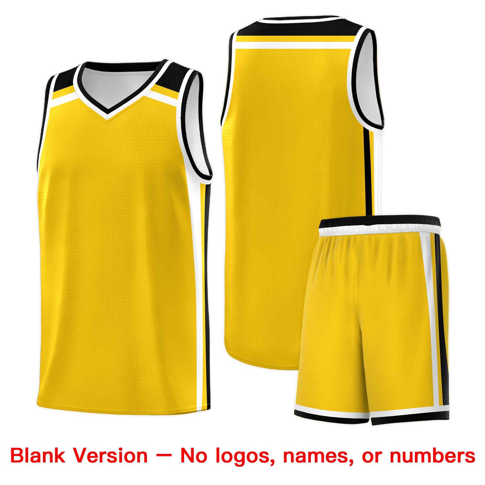 Custom Gold Black White Trendy Color Charge Series Sports Uniform Basketball Jersey