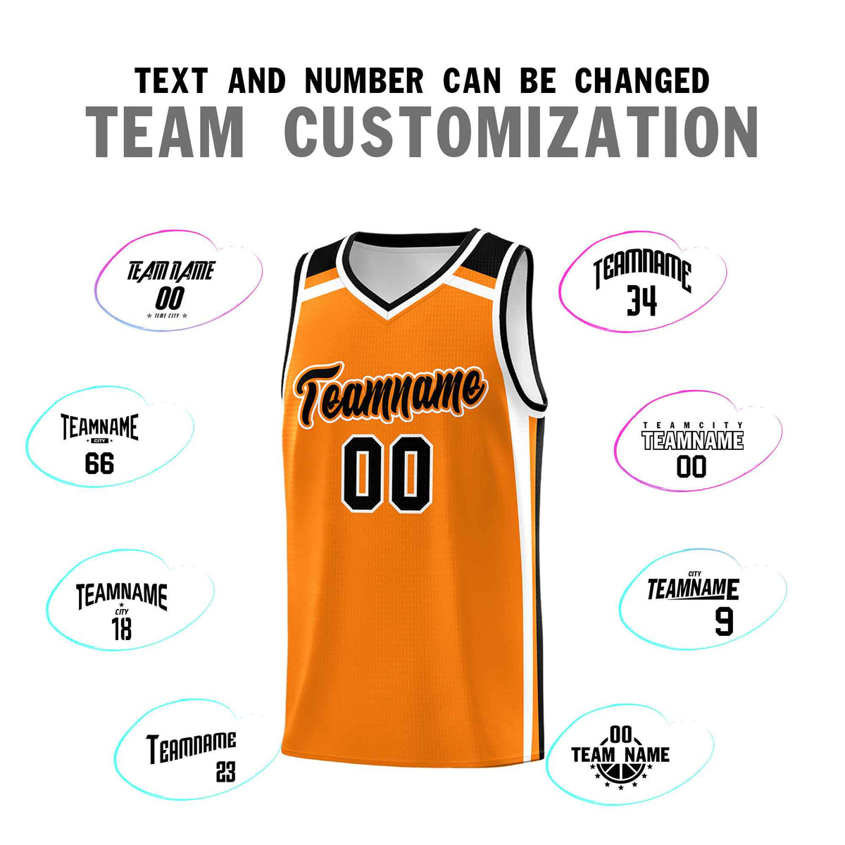 Custom Orange Black White Trendy Color Charge Series Sports Uniform Basketball Jersey