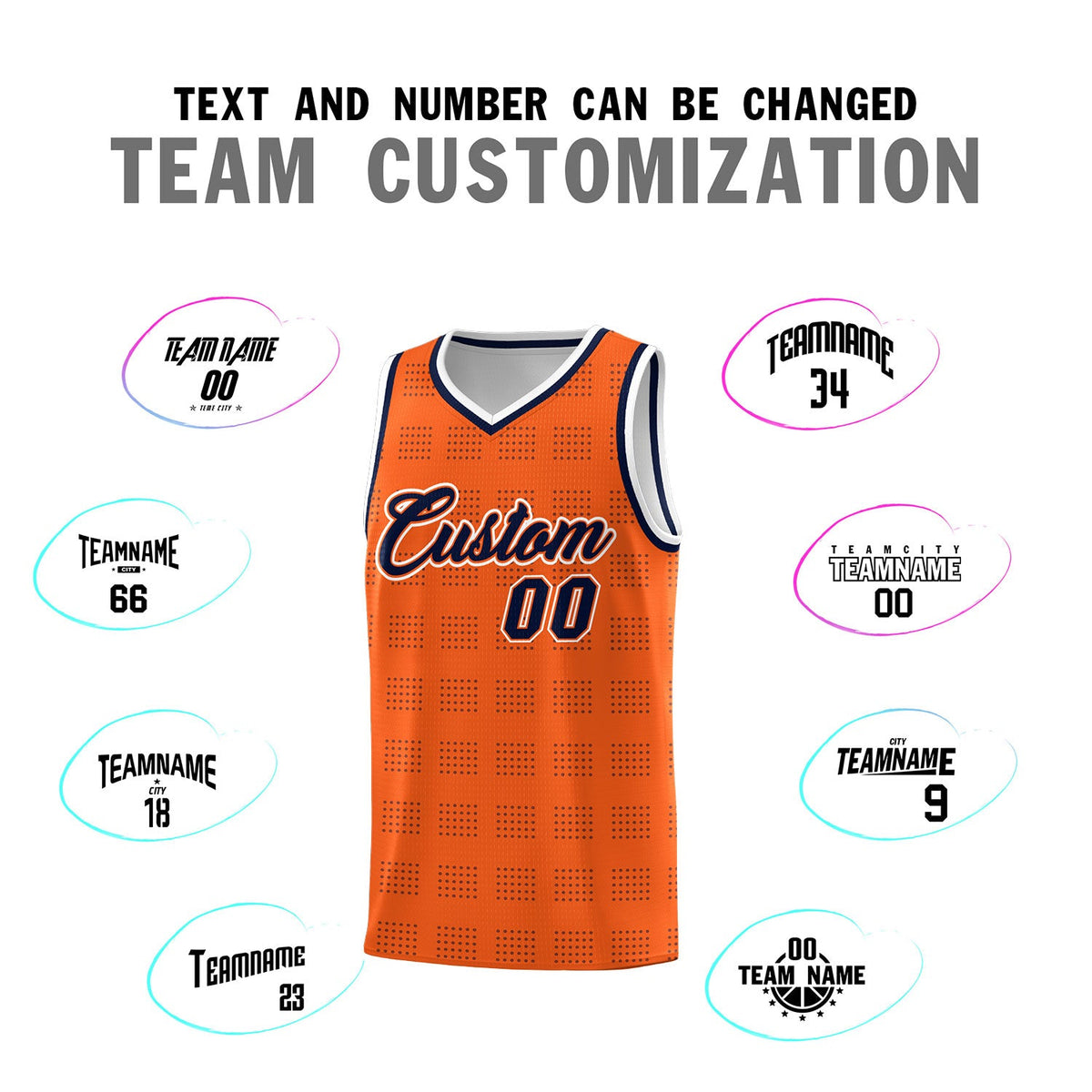 Custom Orange Navy Trailblazer Dot Pattern Sports Uniform Basketball Jersey