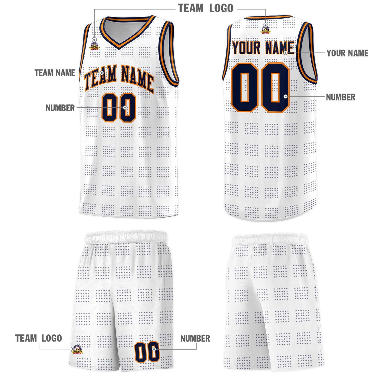 Custom Red Navy Trailblazer Dot Pattern Sports Uniform Basketball Jersey