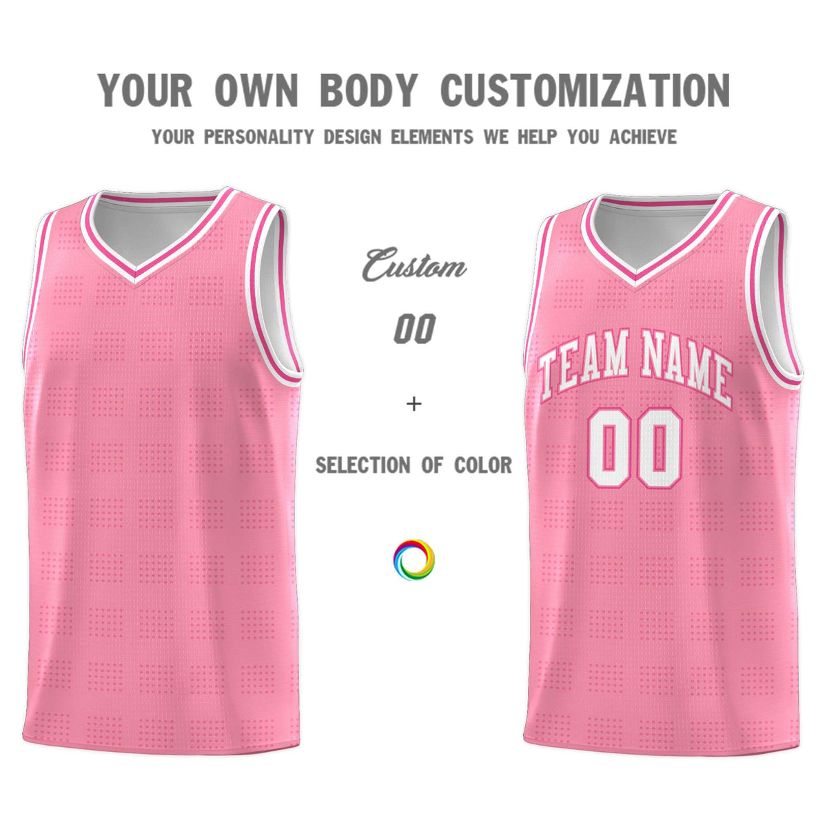 Custom Light Pink Pink Trailblazer Dot Pattern Sports Uniform Basketball Jersey