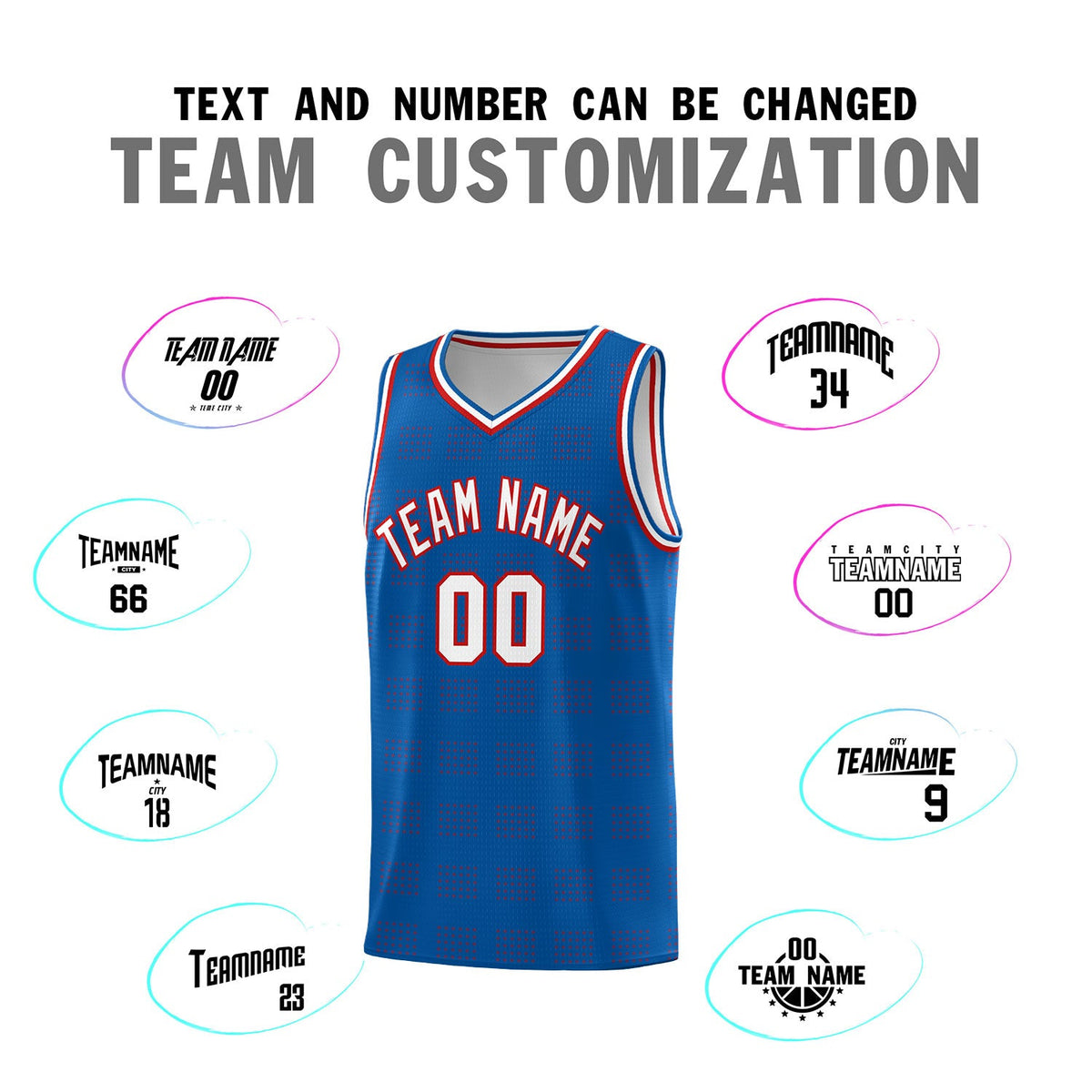Custom Royal Red Trailblazer Dot Pattern Sports Uniform Basketball Jersey