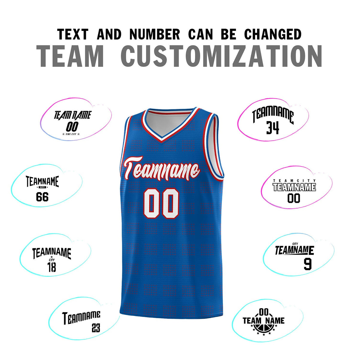 Custom Royal Red Trailblazer Dot Pattern Sports Uniform Basketball Jersey