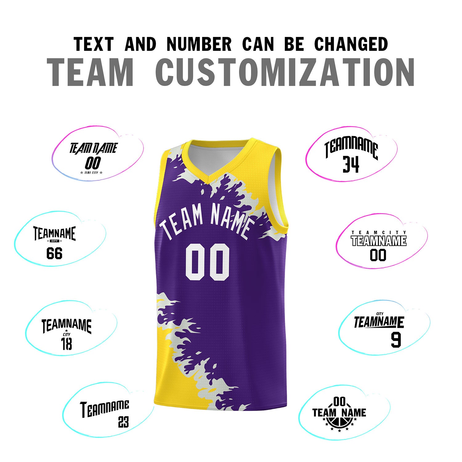 Custom Purple Gold-Gray Sparkle Print Pattern Basketball Kits