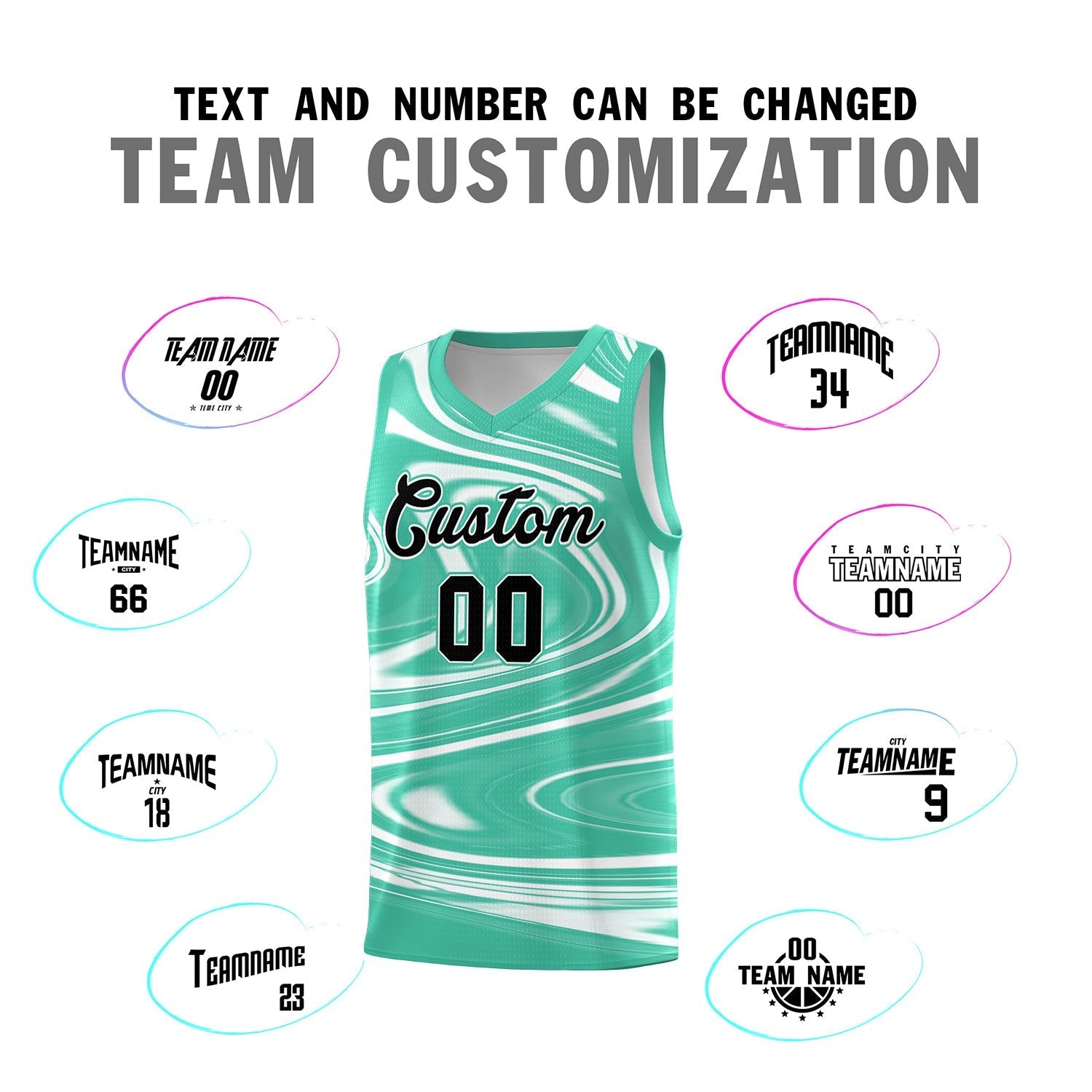 Custom Bright Green White Graffiti Pattern Fluids Style Sports Uniform Basketball Jersey Sets